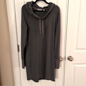 Athleta Intention Cover Up Charcoal Heather Cowl Neck Dress